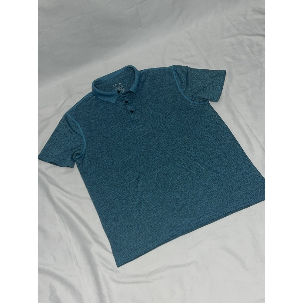 APT9 Polo Shirt Mens Large Performance Premier Flex Short Sleeve Blue Vibes Golf